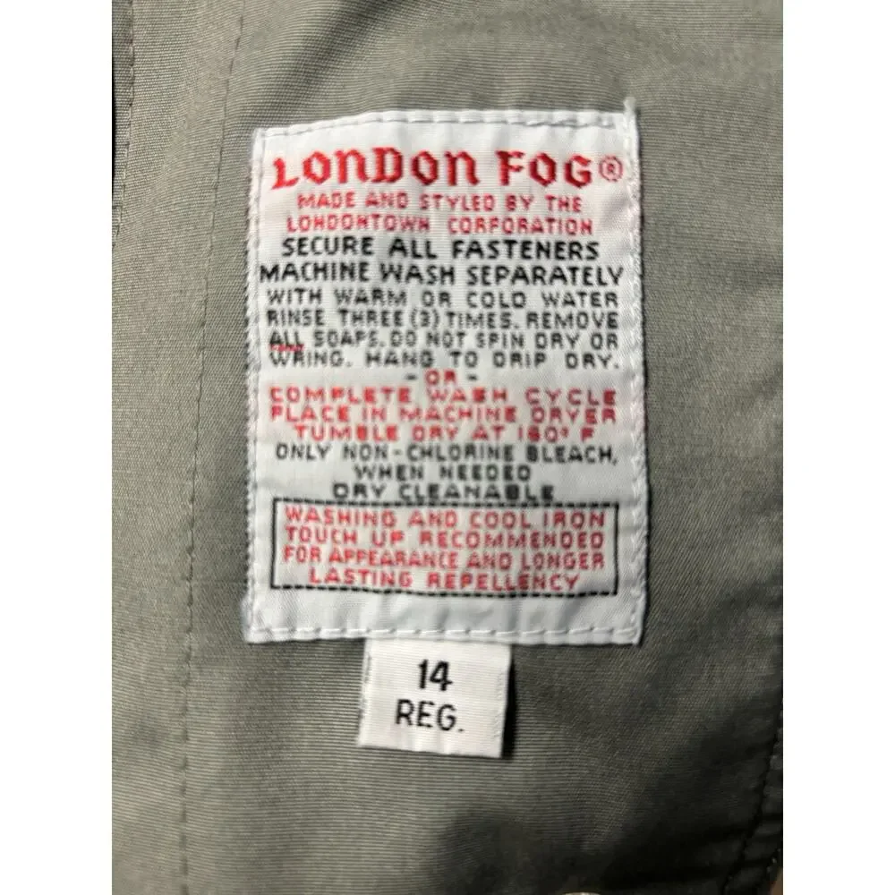 Womans London Fog Size 16 Gray No Liner -4 Button Trench Coat - Picture 3 of 3